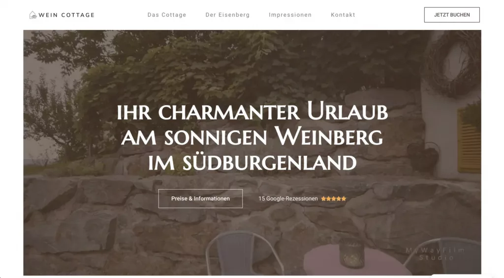 Wein Cottage Website